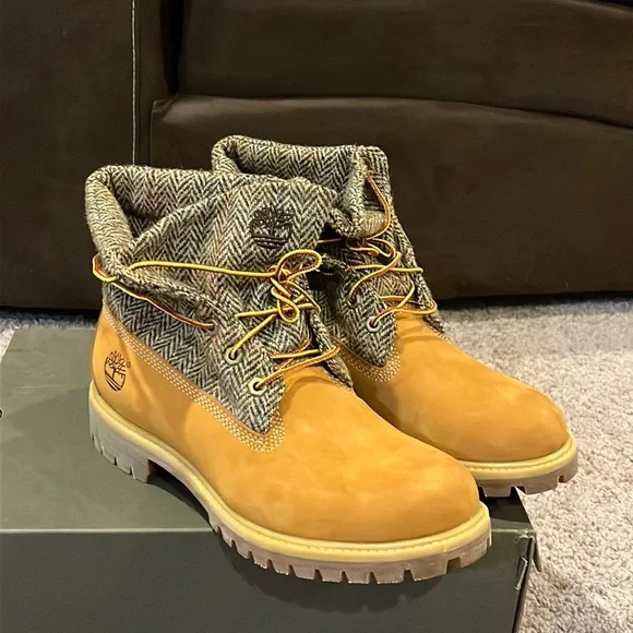 Timberland Harris Tweed ロールトップ ブーツ US 9 Timberland Men's Roll Top Fabric Winter Boot, Grey Nubuck